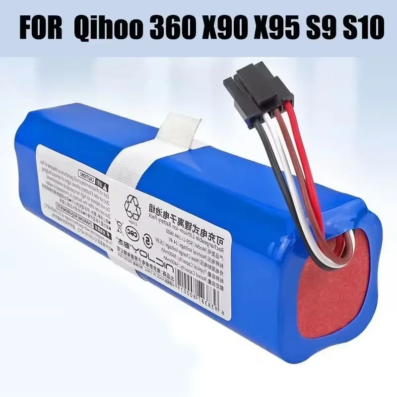 New 14.4V 5200mAh Battery for 360 Robot Vacuum Cleaner S9 X90 / X95 L70 L10 Accessories Spare Parts Charging Battery