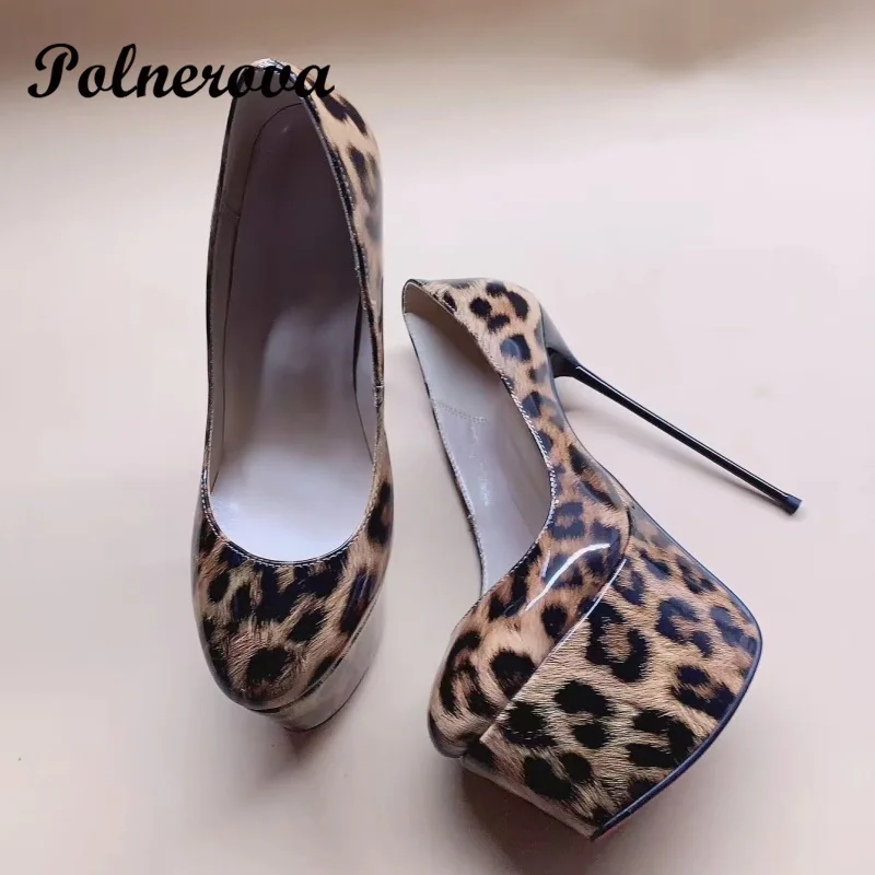 

Leopard Print Platform Stiletto Heels Pumps Summer High Heels Sandals Elegant Party Dress Shoes Sandalias De Mujer Verano