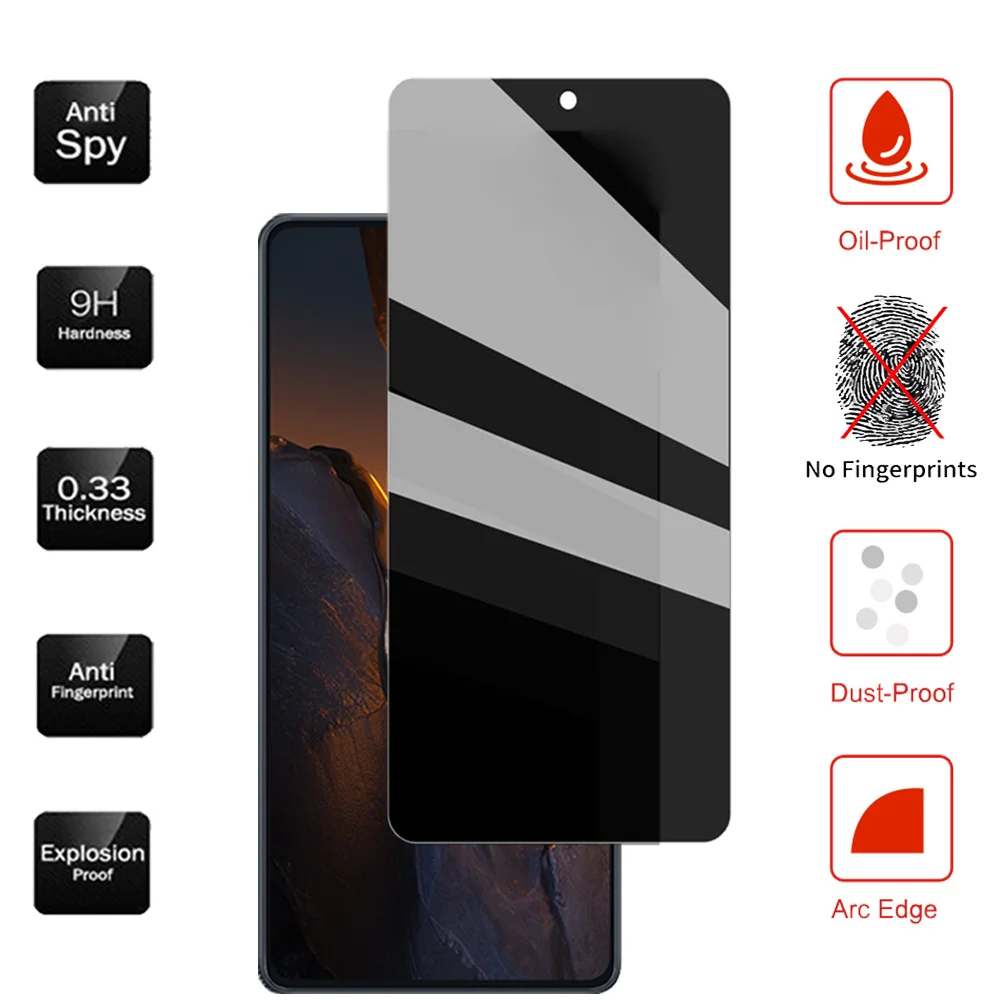 Anti Privacy Tempered Glass Poco F5 X5 Pro 5G Anti-Peep Screen Protector For Xiaomi Poco X5 X4 X3 Pro Anti-Spy Front Glass Poko F5 F3 F4 GT