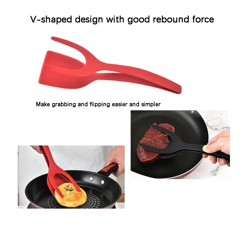Spatule en Nylon 2 en 1 pour frire les œufs, cuisson du pain, des crêpes, du Steak, la friture en profondeur, rend la cuisine plus facile avec des outils de cuisine, 1 pièce