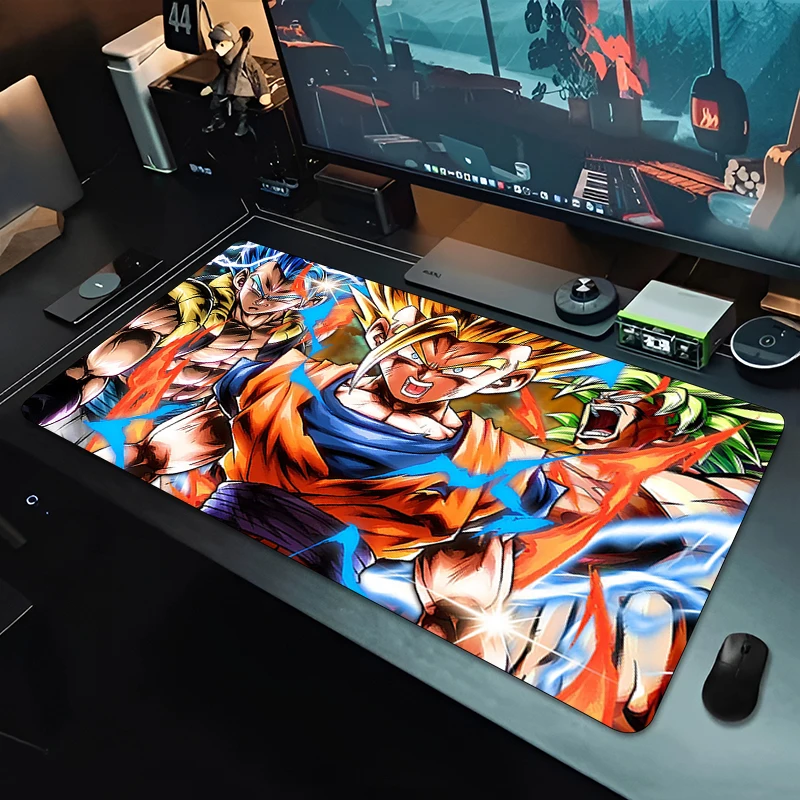 Tapis de souris DBZ Dragon Ball, grand tapis de bureau étendu, en caoutchouc, accessoires pour joueurs, tapis de souris antidérapant pour jeux Esports