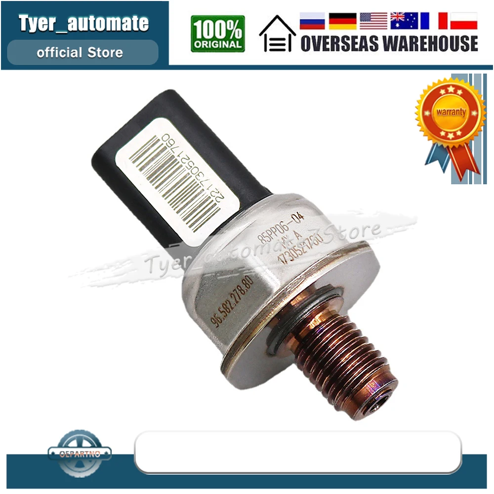 85PP06-04 Fuel Rail Pressure Sensor For Citroen C3 C4 BERLINGO DISPATCH C5 Fiat Scudo Peugeot 207 407