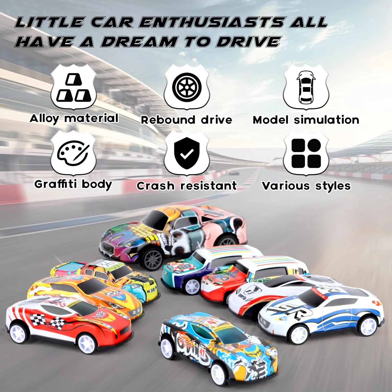 Car Set, Cars Toy, 21 Pieces Children's Car Toy, Car Toy, Mini Car Set, Toy Car Wind-Up Cars, Models Game for Children Boys