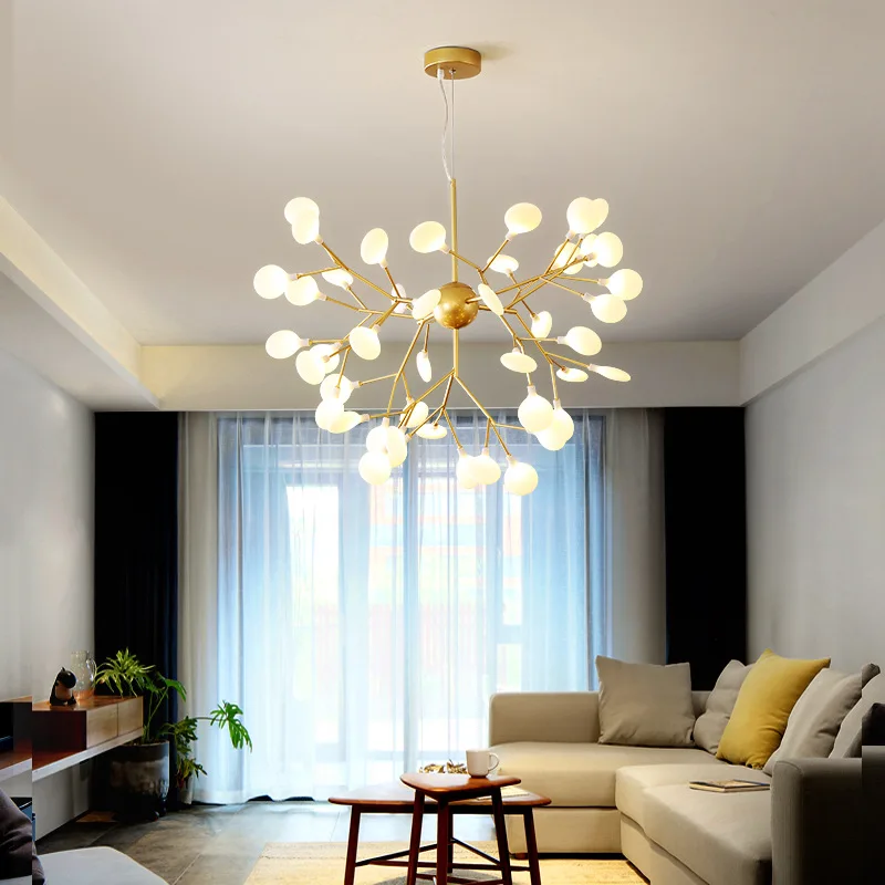 Imagem -04 - Nordic Firefly Ceiling Chandelier Lâmpada Pingente Moderna Luzes Led g4 Casa Quarto do Bebê Quarto Sala de Estar Decoração Salão Estrelado