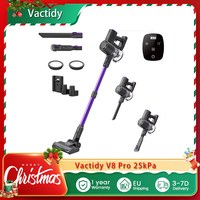 Vactidy V8 Pro Cordless Vacuum Cleaner 25kPa 500ml Dust Cup, LED, 180° Rotatable Brush Head, 35min Runtime, Self-Standing Design