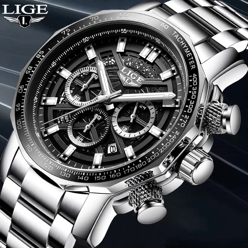 

LIGE Fashion Watch Men Top Brand Luxury Waterproof Luminous Date Clock Sport Watches Mens Quartz Wristwatch Relogio Masculino