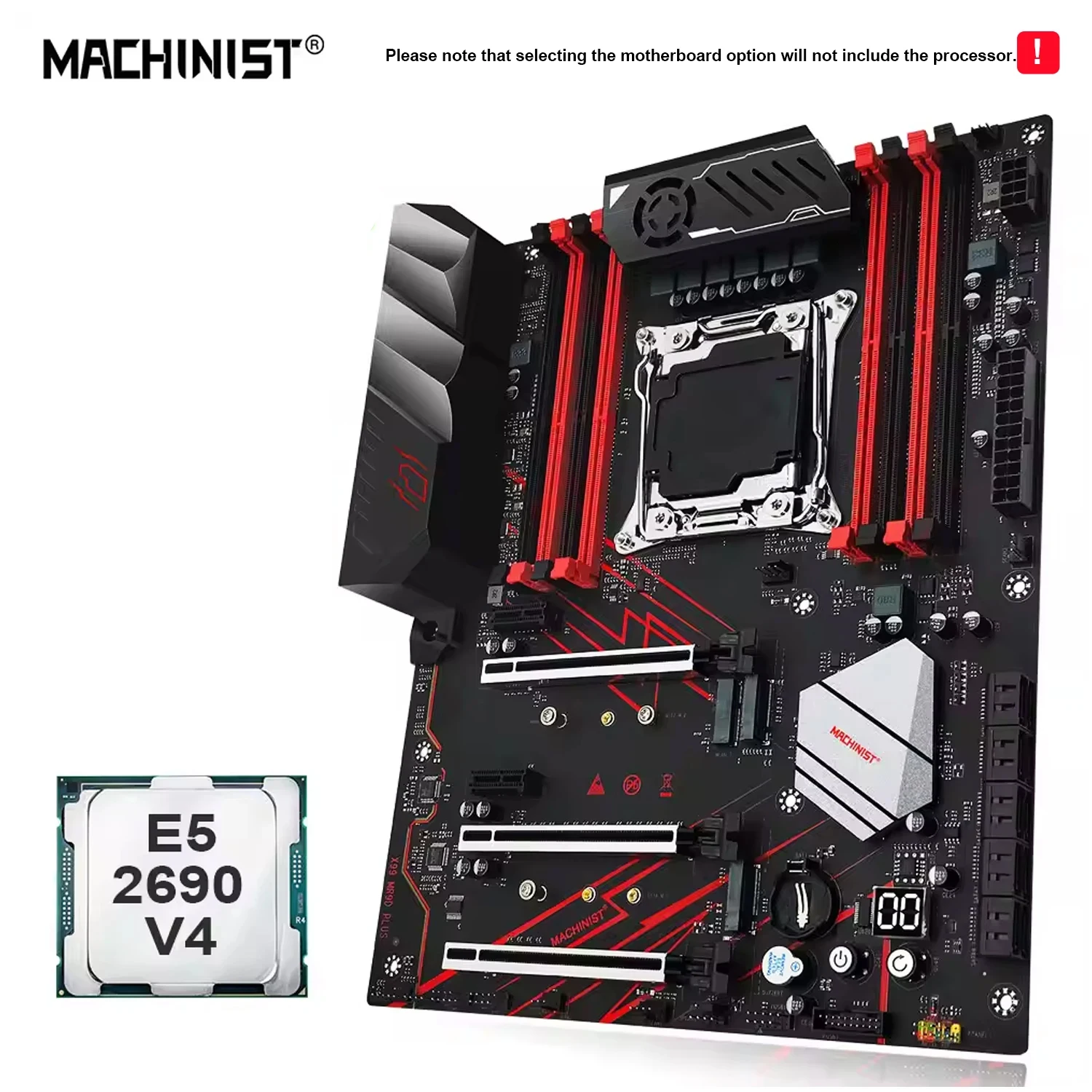 

MACHINIST X99 Motherboard LGA 2011-3 Optional Kit Xeon E5 2690 V4 CPU DDR4 ECC RAM Memory NVME/SATA M.2 ATX MR9D-PLUS