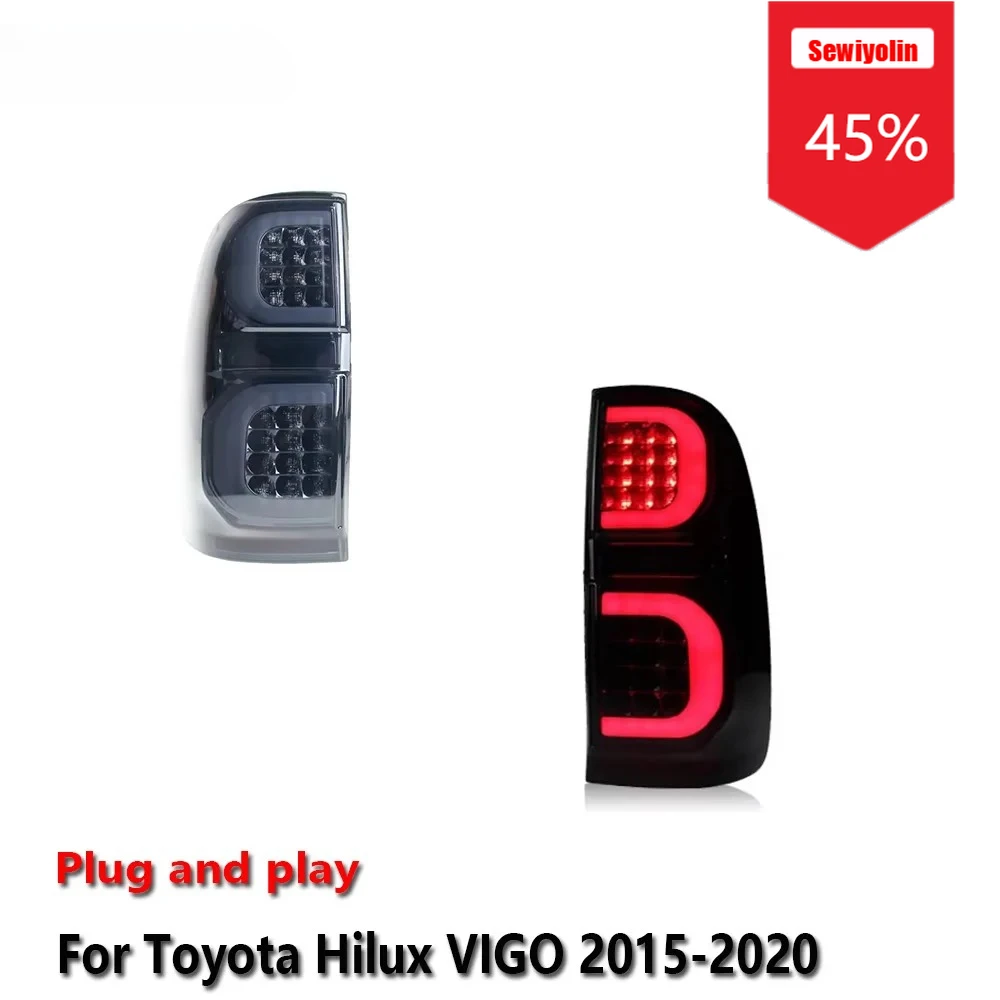 

Sewiyolin Car LED Tail Light Assemblies For Toyota Hilux VIGO 2015-2020 Auto Fog DRL Brake Turn Signal Lamp Plug and Play