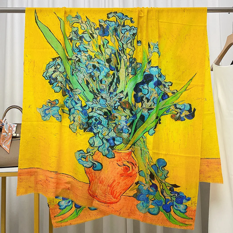 

100% Cashmere Tassels Long Scarf Women Ring Pashmina Scarves Foulard Femme Bag Head Decoration Winter Accessories Mother Gift