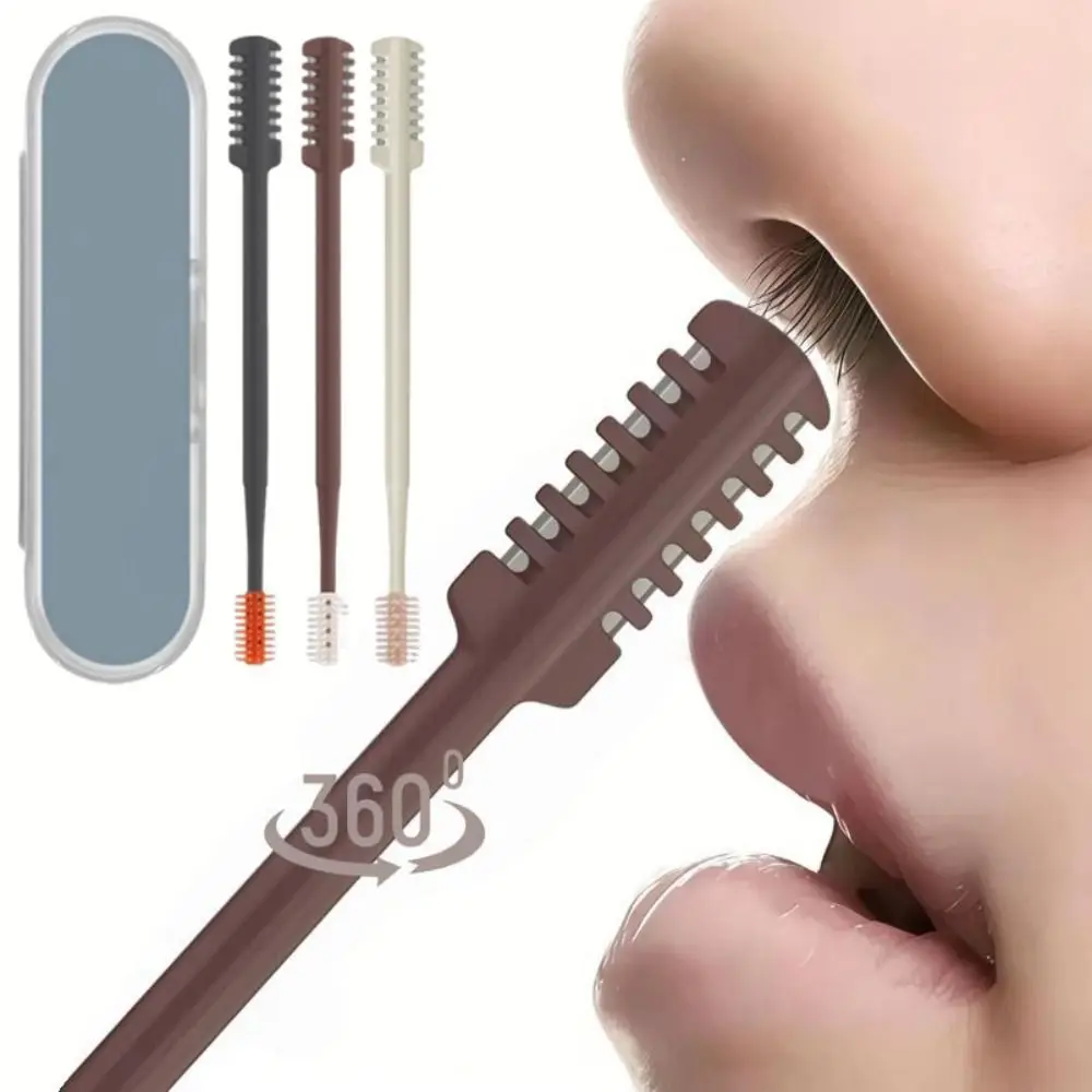 

3Pcs/Set Double Head Nose Hair Trimmer 360° Rotating Washable Manual Nose Hair Cutter Mini Stainless Steel Nose Hair Clippers