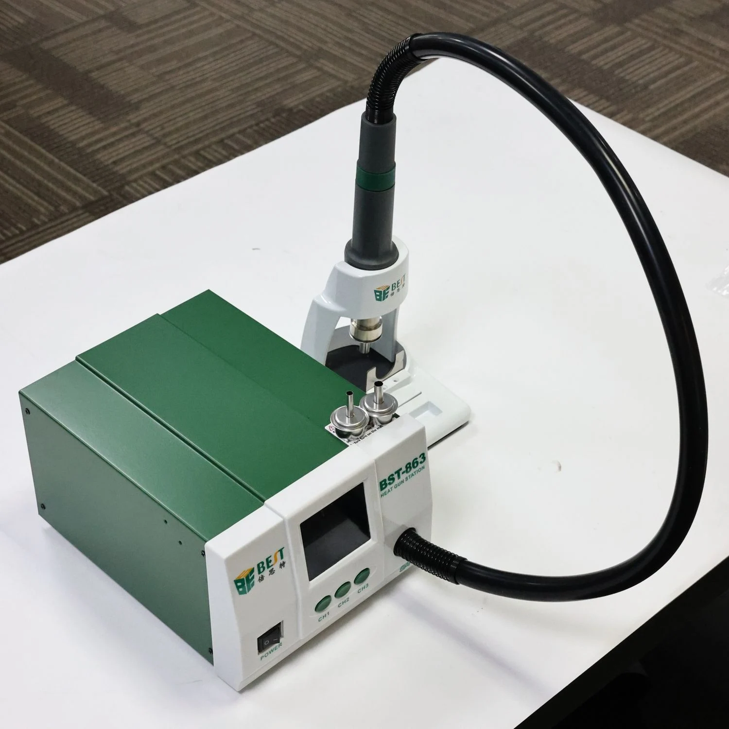 BST-863 사이클론 용접 열풍기 디지털 디스플레이 조절 가능한 온도 휴대폰 유지보수 용접 테이블