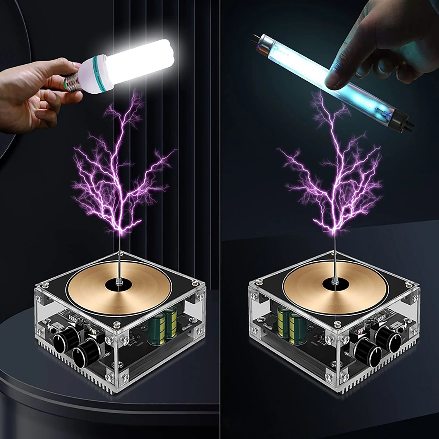 Tesla Coil Musical Speaker Artificial Lightning Bluetooth Music Tesla Coil Arc Plasma Wireless Transmission Experiment Model