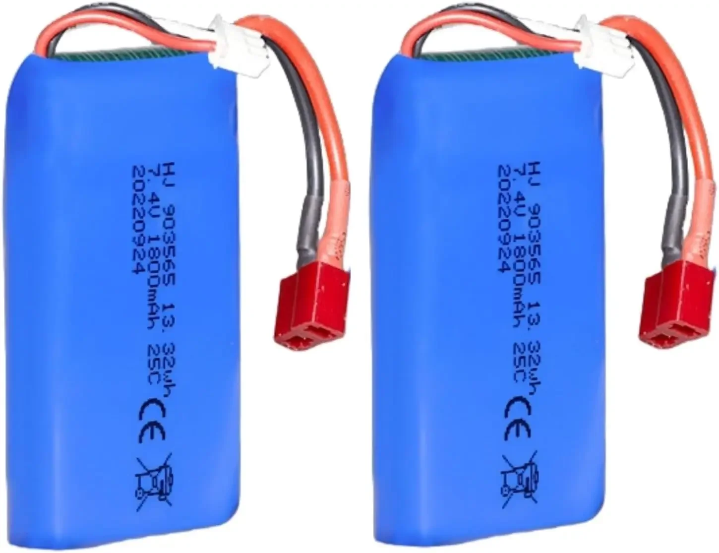 7.4V 1800mAh Lithium Battery 25C with T Deans Plug for 200E, 9206E, HM101, HB101 RC Car and Truck