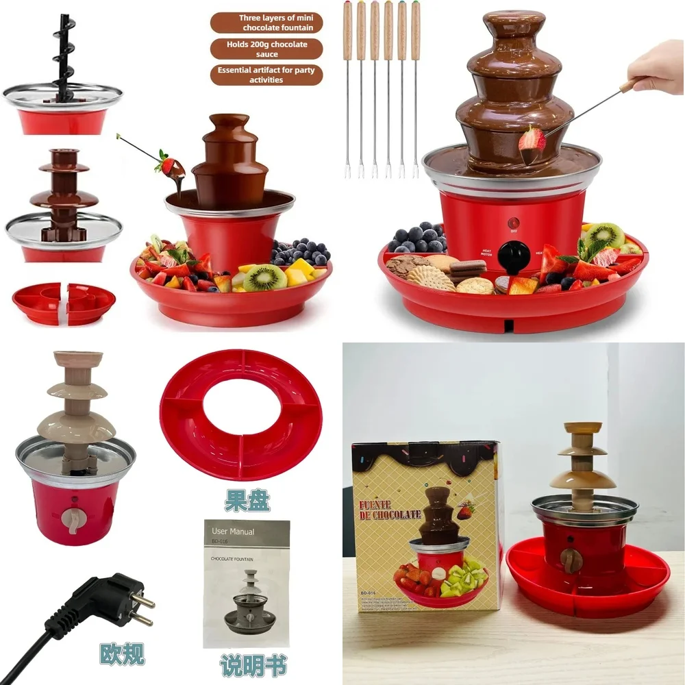 

2026-hot sell Three-layer Chocolate Fountain Machine, Melting Tower Waterfall Hot Pot, Removable Chocolate Molten Machine with F