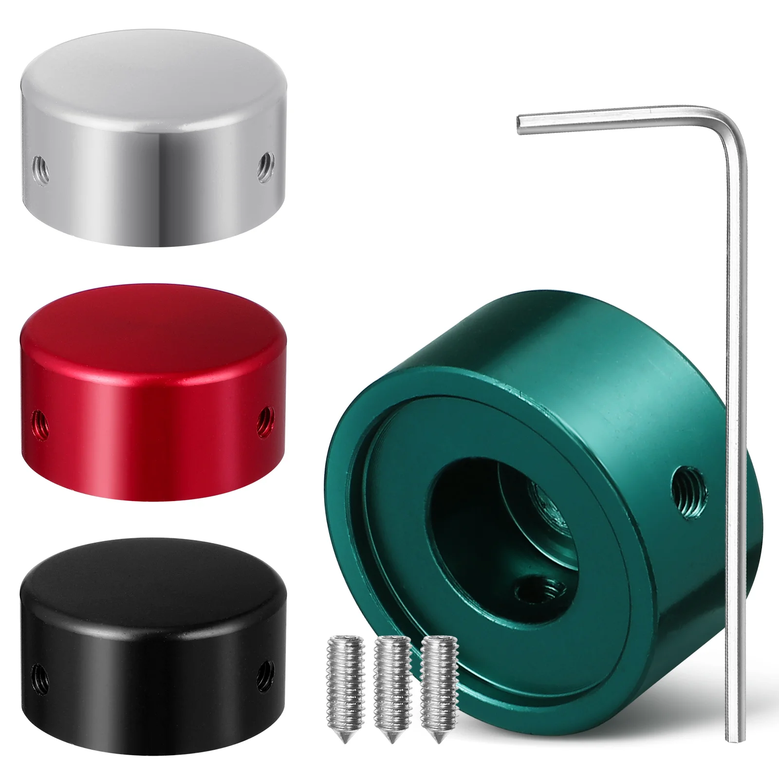 4 Pcs Electric Guitar Pedal Footswitch Topper Cover Aluminum Alloy Effect Knob Cap Silver Red Black Anti Scratch