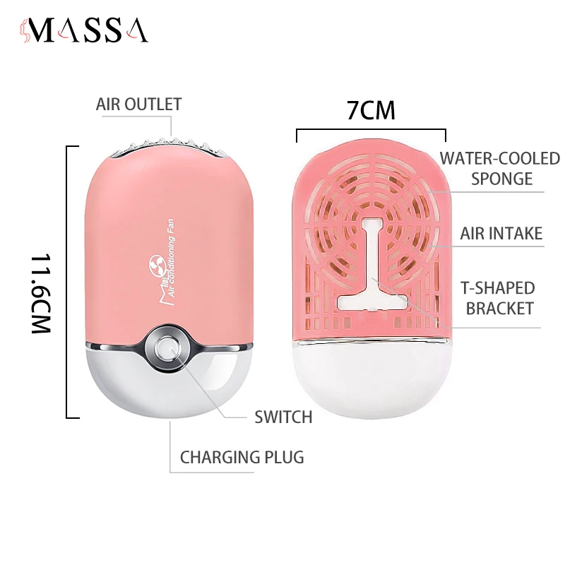 Mini USB Pink Charging Eyelash Fan Dryer Blower Graft Lashes Extension Dedicated Air Conditioning Glue Fast Dry Women Makeup Too