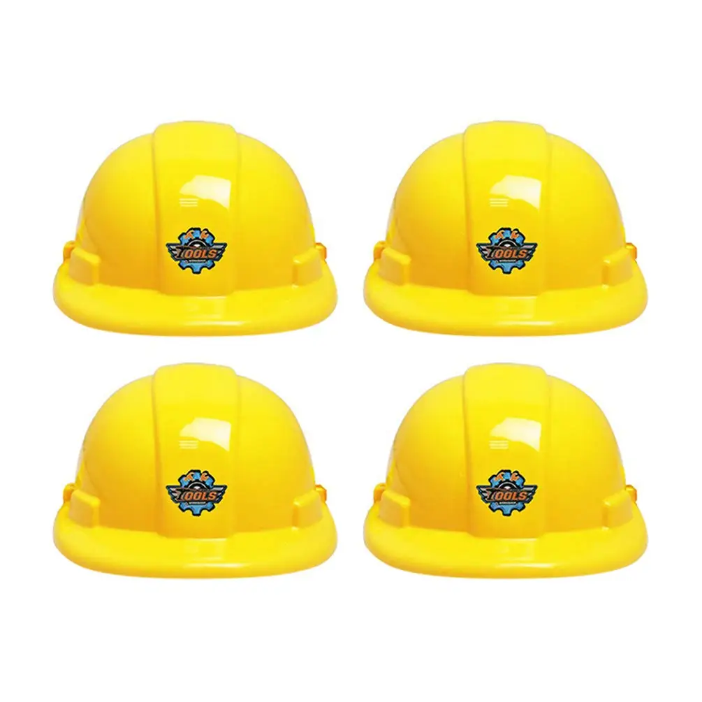 

4pcs Construction Hat Kids Role Play Construction Worker Costume Builder Party Excavator Birthday Dress Up Decoration Supplies