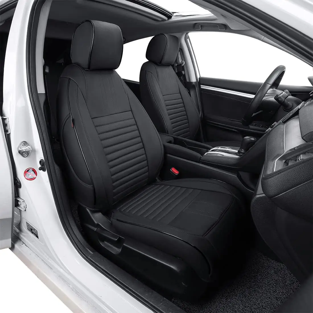 EKR Civic Seat Covers Custom Fit for Honda Civic Sedan 2016-2026 LX/EX/EX-L/EX-T/Touring Full Set Waterproof Leather Car Seat Cover