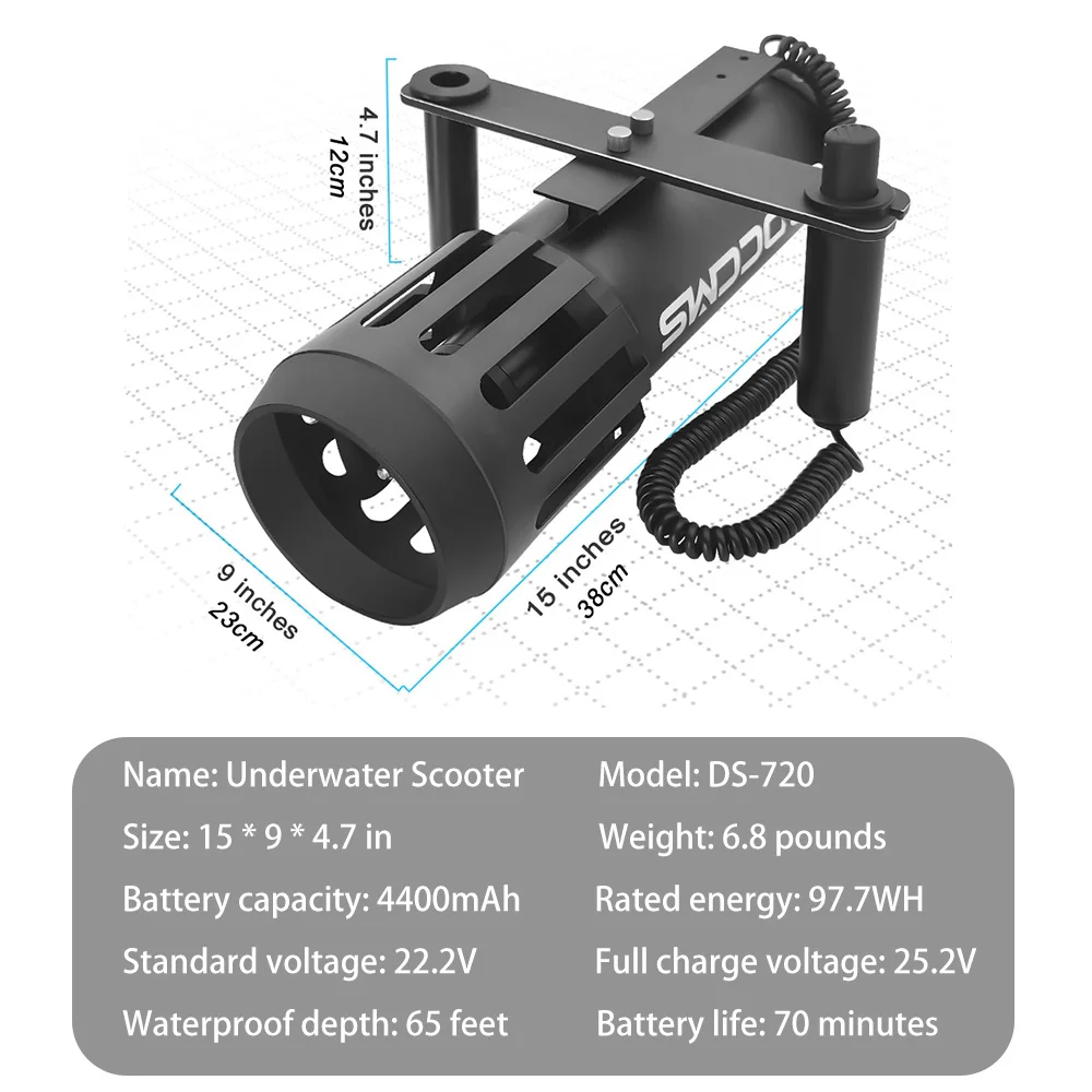 DCCMS onderwaterscooter duikuitrusting zeescooter duikuitrusting paddleboardmotor voor snorkelen zwemmen