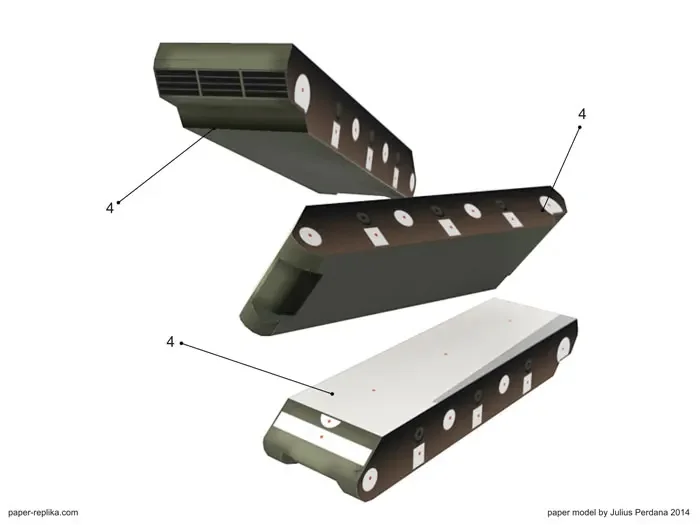 1:30 Sherman M4A3E8 Tank Military 3D Paper Model