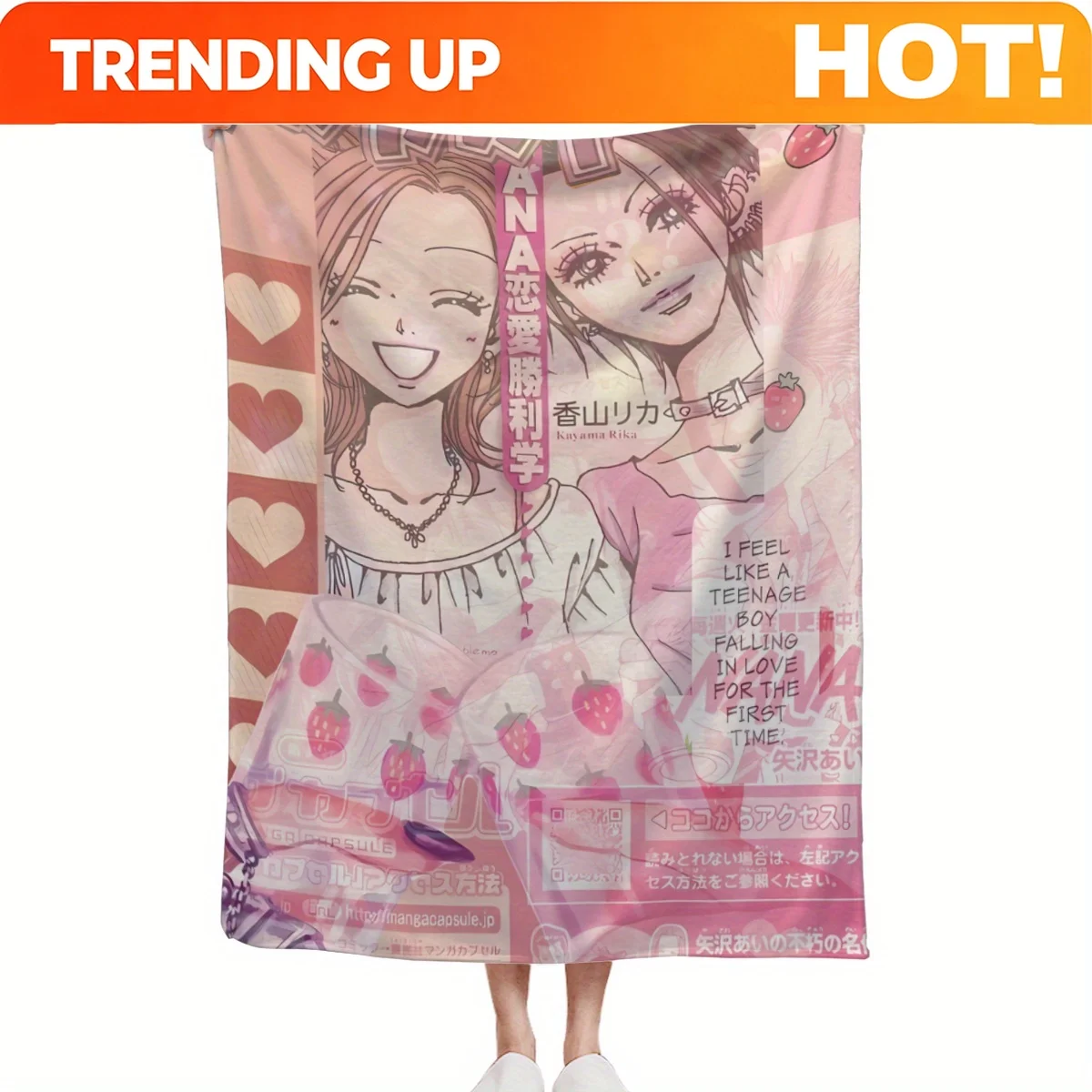 Customize Hot Anime NANA Blanket Flange Textile Decor Portable Super Soft Throw Blankets for Home Office Plush Thin Quilt