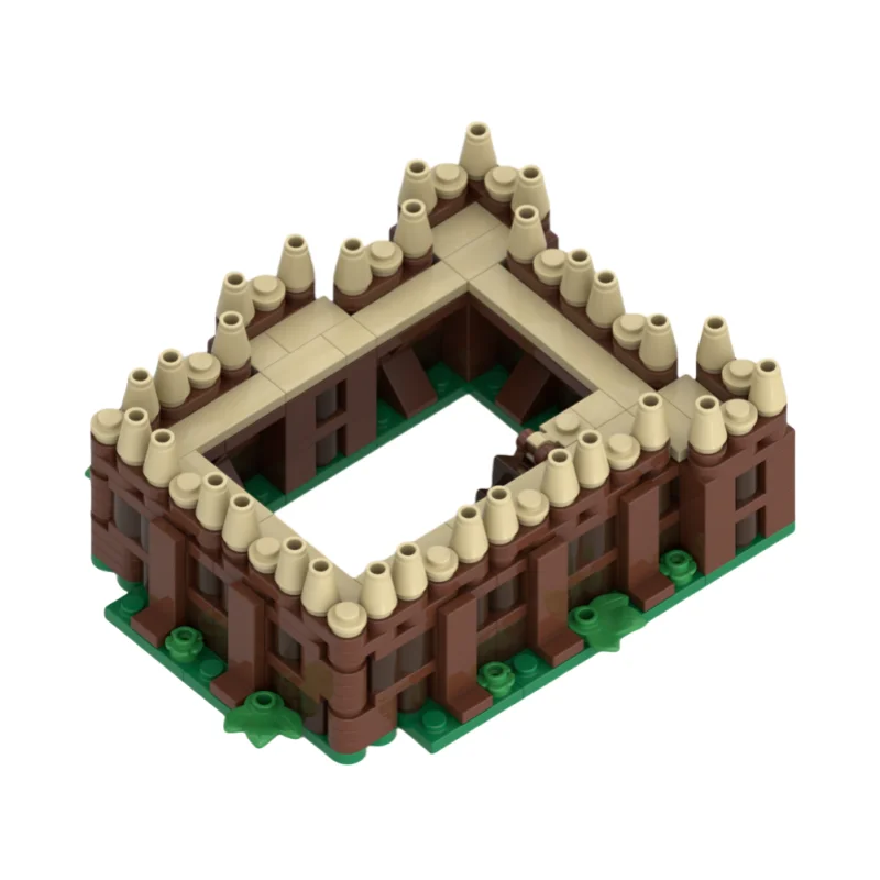 لعبة مكعبات بناء MOC نموذج فناء قلعة القرون الوسطى 366 قطعة هدية إبداعية للعطلات مناسبة لجميع المتحمسين #4