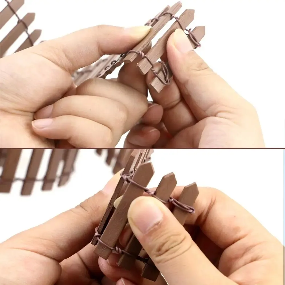 90x5cm Miniatur-Holzzaun für Feengarten, Mikrolandschaft, DIY-Handwerkszubehör für Pflanzentöpfe, Puppenhaus, Heimdekoration – Detail 9