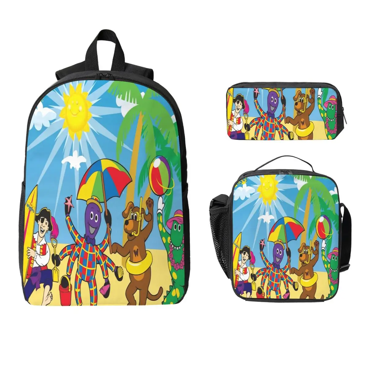

The Wiggles 3pecs/set Backpack for Student Laptop Shoulder Bag Lunch bag Pencil Case