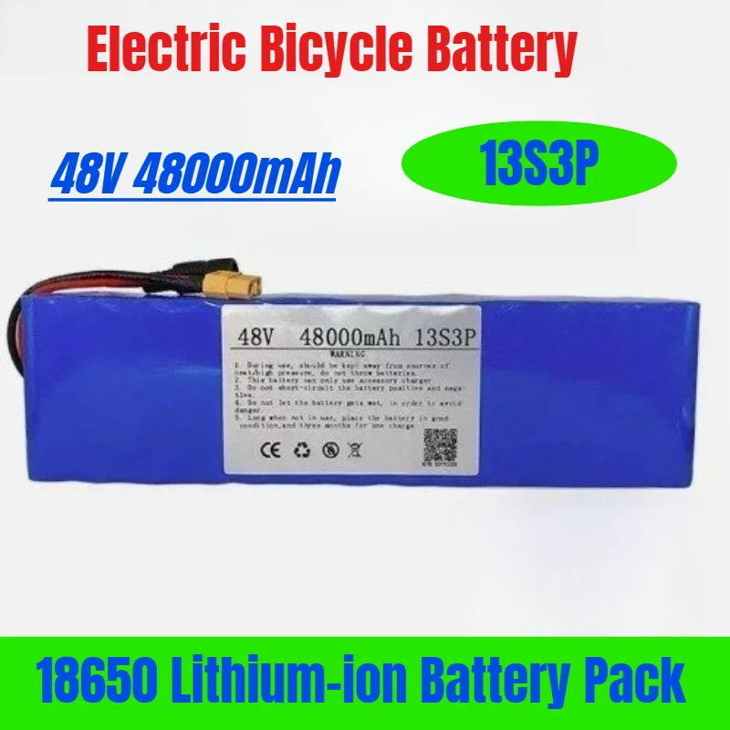 

Electric Bicycle Battery 48V 13S3P 48000mAh 18650 Lithium-ion Battery Pack
