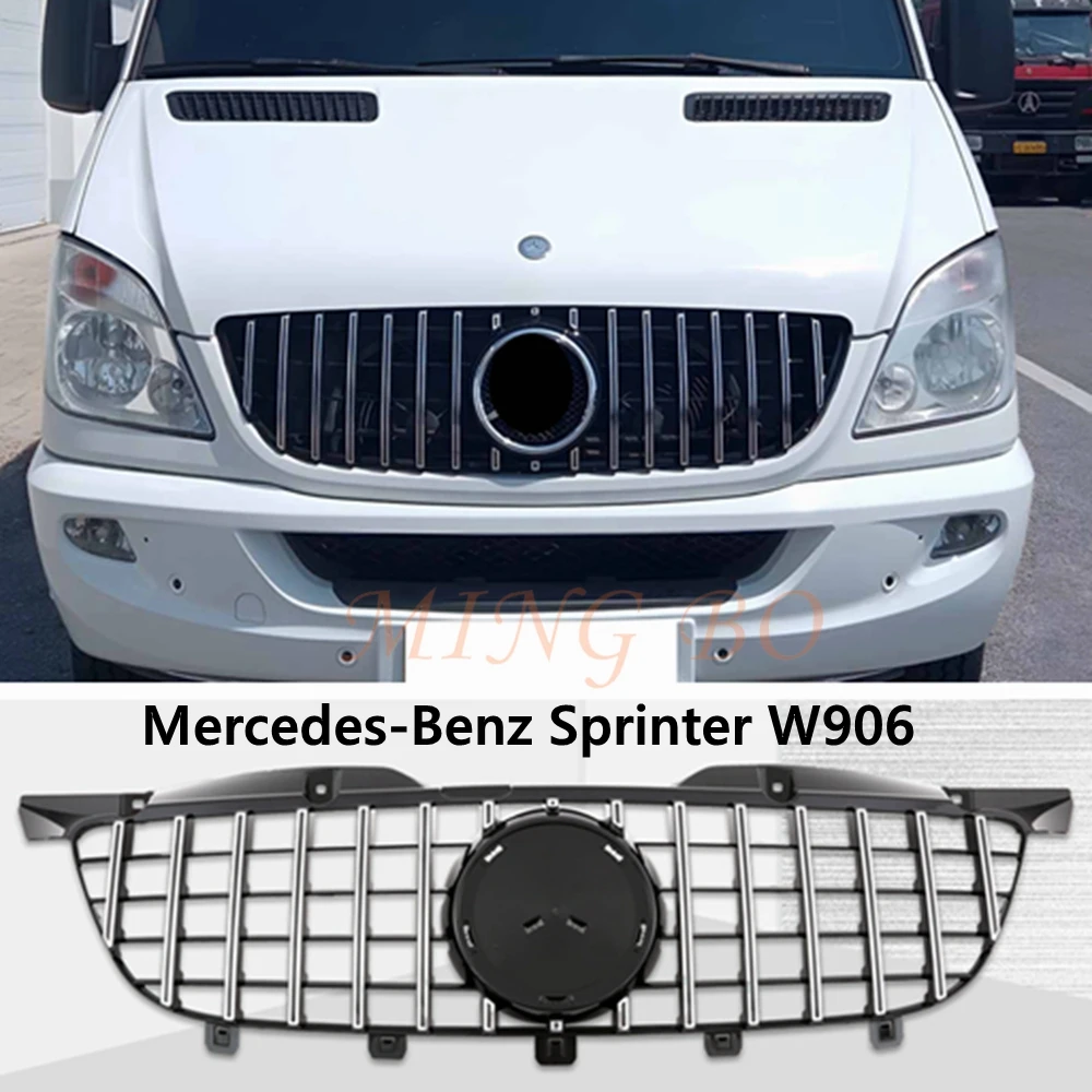 

Front Racing Facelift Grilles Upper Bumper Grill FOR Mercedes-Benz Sprinter W906 2006-2013 2014-2017 + Without logo