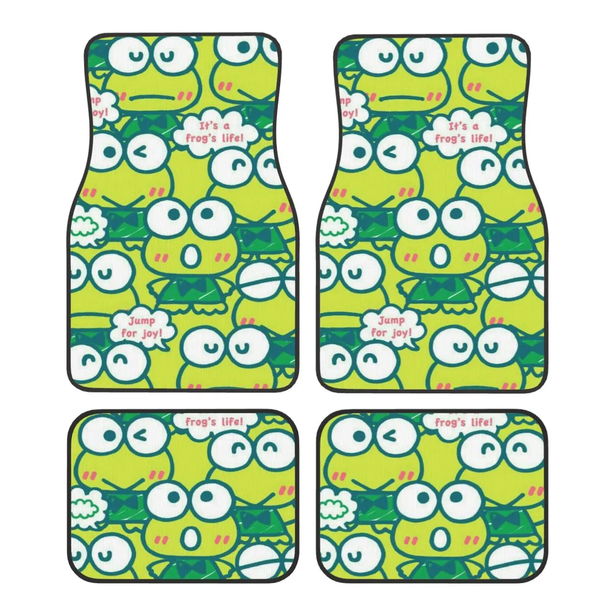 

Kero Kero Keroppi Universal Fit Car Floor Mats Cute Car Carpet Mat 4pcs with Anti-Slip Backing Fit for SUV Vans