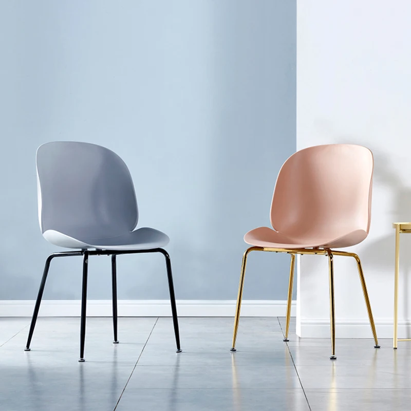 Tasarımcı açık yemek sandalyeleri plastik Metal İskandinav yatak odası yemek sandalyeleri Modern ofis Sedie Pranzo Moderne ev mobilyaları