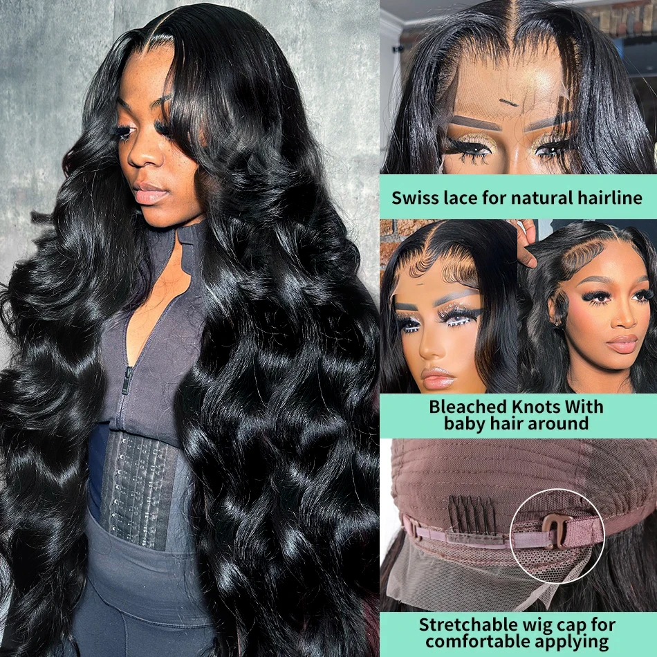 Rosabeauty-Body Wave Perucas de Cabelo Humano, Transparente Lace Front, HD Lace Frontal Perucas, Glueless Água Onda Peruca, 250 Densidade, 5x5, 13x6