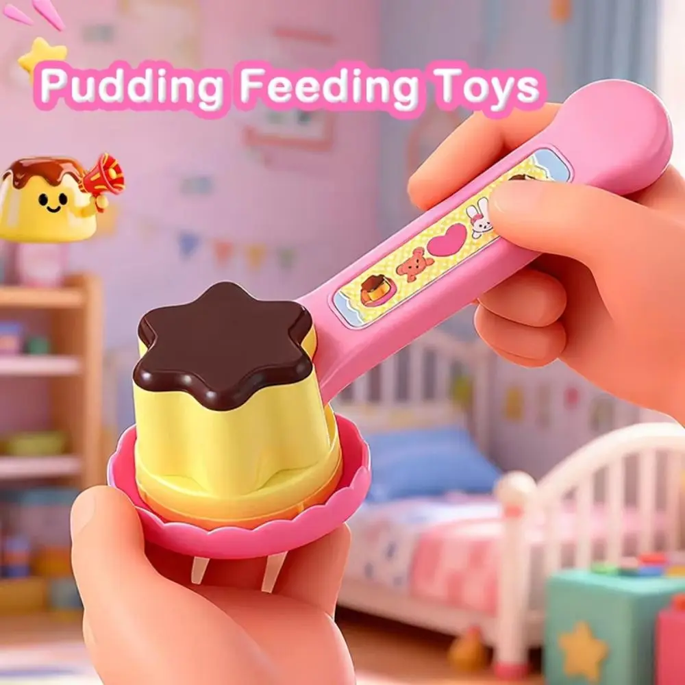 6pcs/set Little BearShape Pudding Feeding Set Pretend Play Simulation Model Lunch Box Pudding Early Education Kawaii Play House