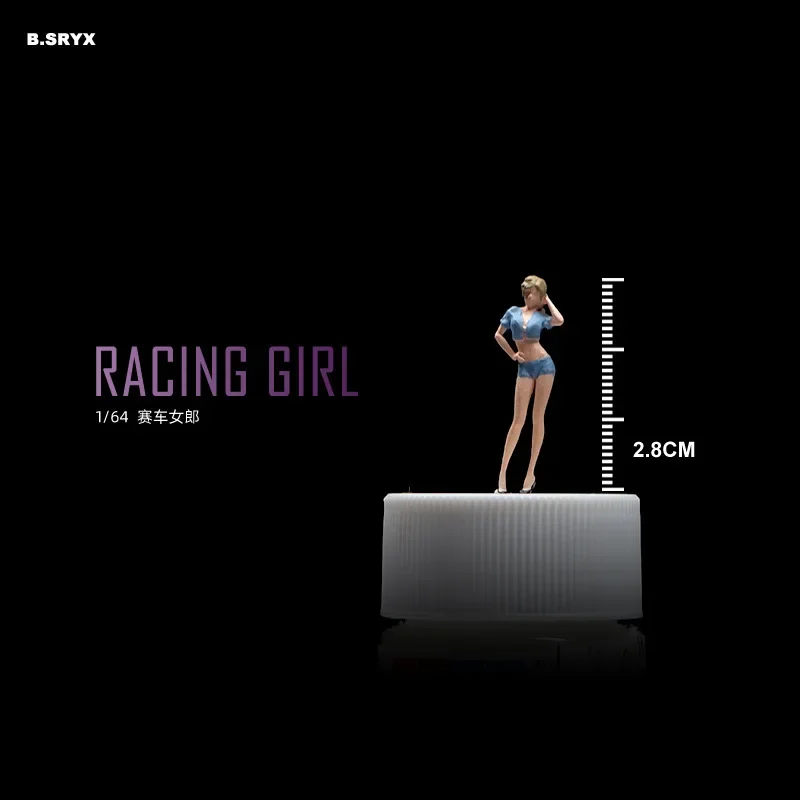 1:64 anime corrida menina mini boneca figura modelo em miniatura fotografia adereços modelo de cena diy mesa areia paisagismo ornamento presente