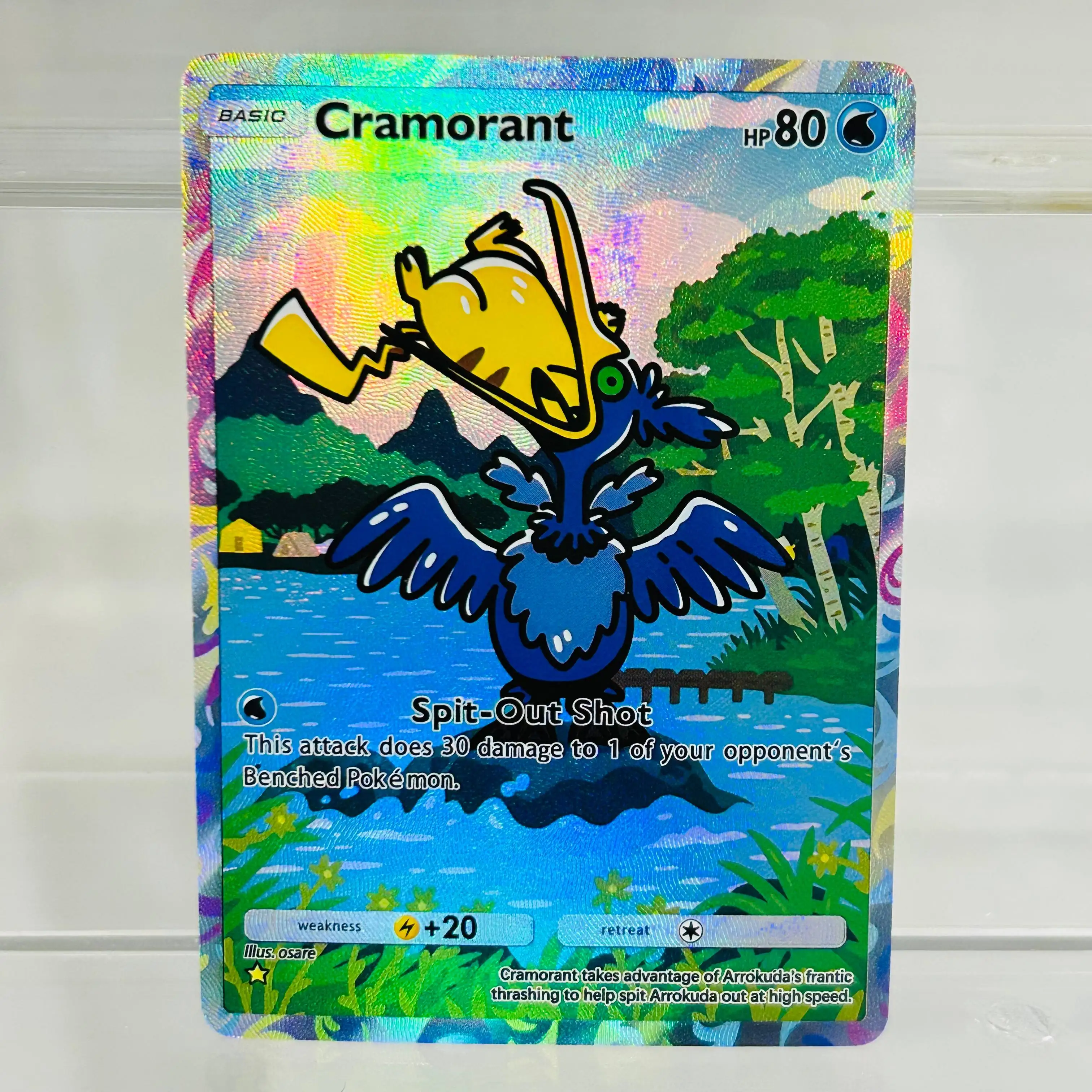 

Pokemon Cramorant English DIY Card with Holographic Texture, Perfect Condition Premium Anime Collection Card