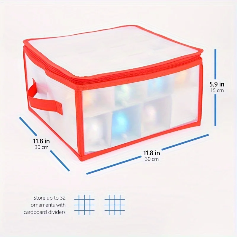 Caja de almacenamiento de adornos de rejilla 32/64, almacenamiento de bolas de Navidad, decoraciones para árboles de Navidad, organizador,