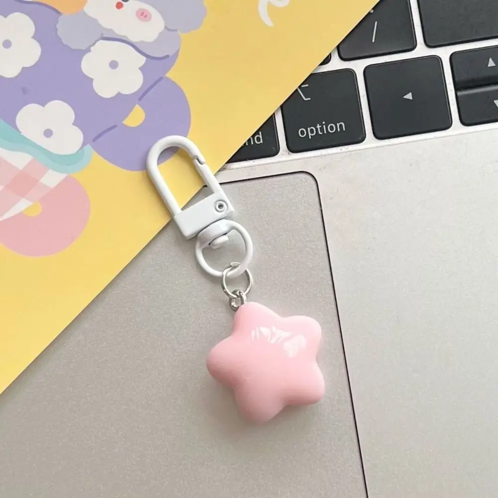 

Creative Stars Yellow Pink Stars Keychain Chubby Pentagram Chubby Milk Yellow Star Keychain Yellow/Pink Soft Home Decoration