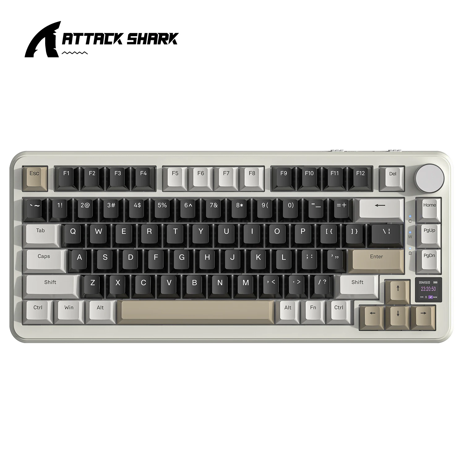 Attack Shark X85PRO Smart Colour Screen Mechanical Keyboard ,GASKET Structure,Full-key Hot Swap,RGB Backlight,Alloy Knob,Win/Mac