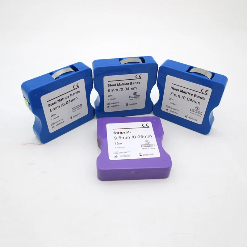 

Стоматологические матричные ленты из нержавеющей стали/светоотверждаемой смолы для реставрации, рулоны, 5 мм/6 мм/7 мм