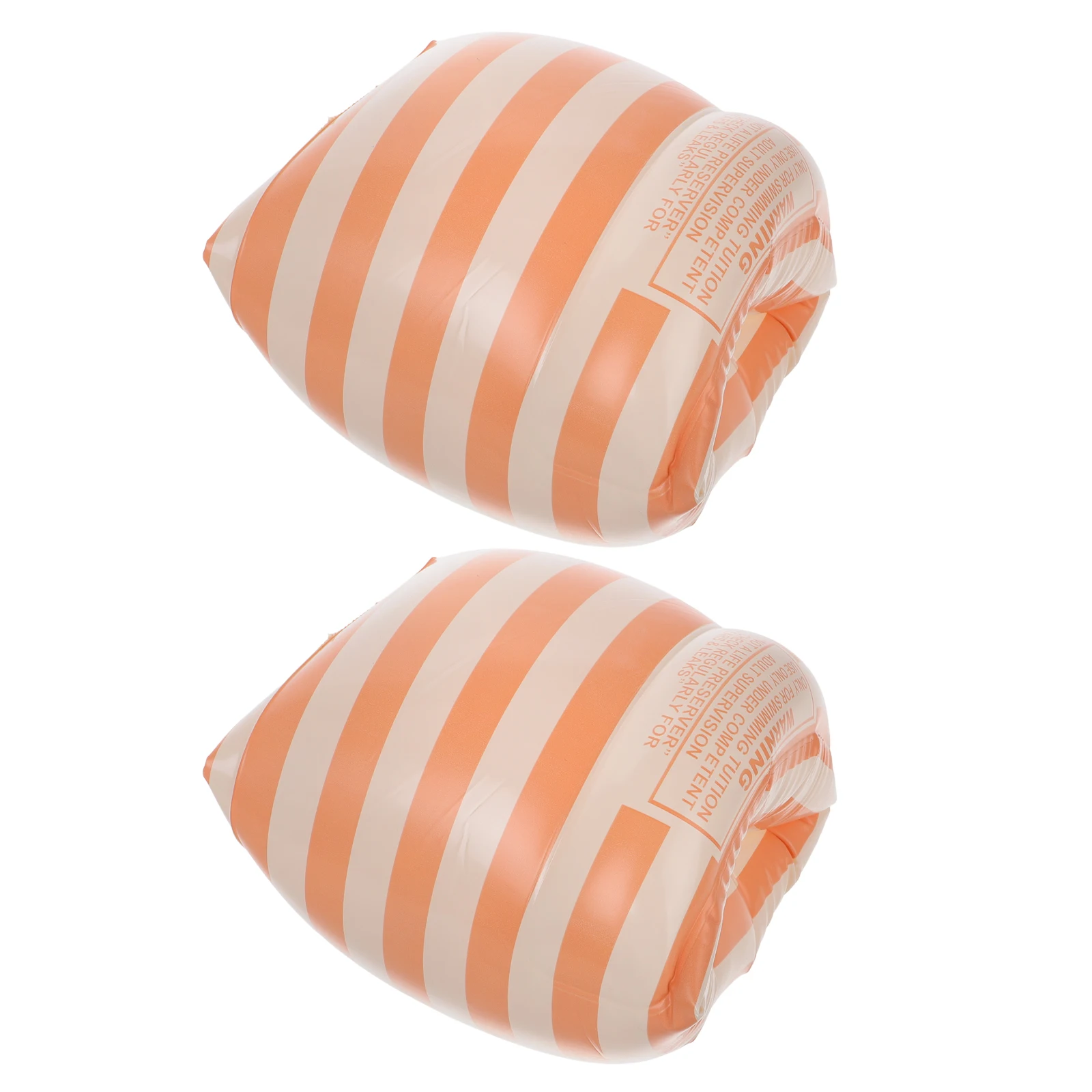 

2pcs PVC Inflatable Arm Ring Swimming Armbands for Adults Double Airbags Striped Orange Pool Floaties Arm Floating Sleeve Swim