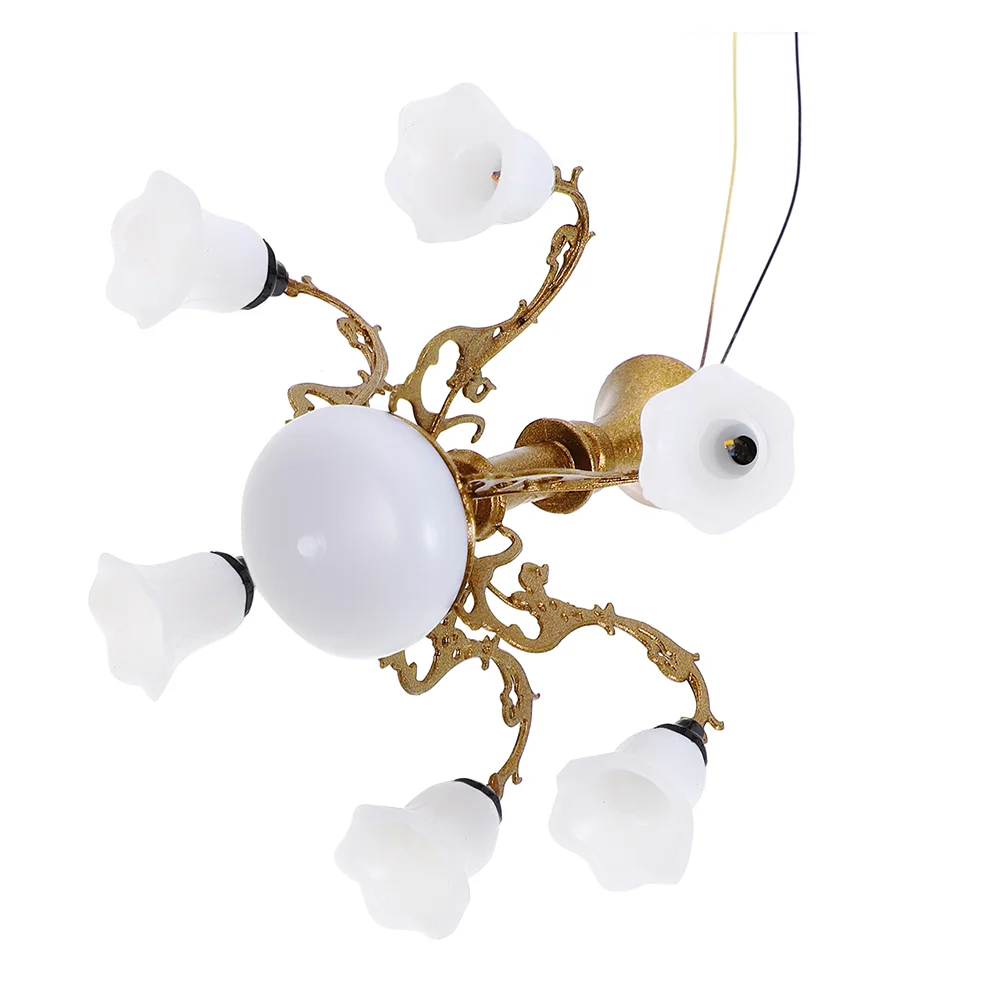 Model Chandelier Micro Landscaping Mini Light Tiny Hanging Baby Furniture Metal House Ceiling Lamp