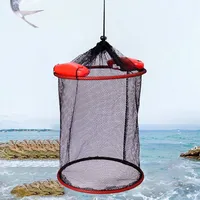 Foldable Fishing Mesh Bait Cage Trap Floating Basket For Live Caught Fish Nylon Fishing Mesh Bait Cage