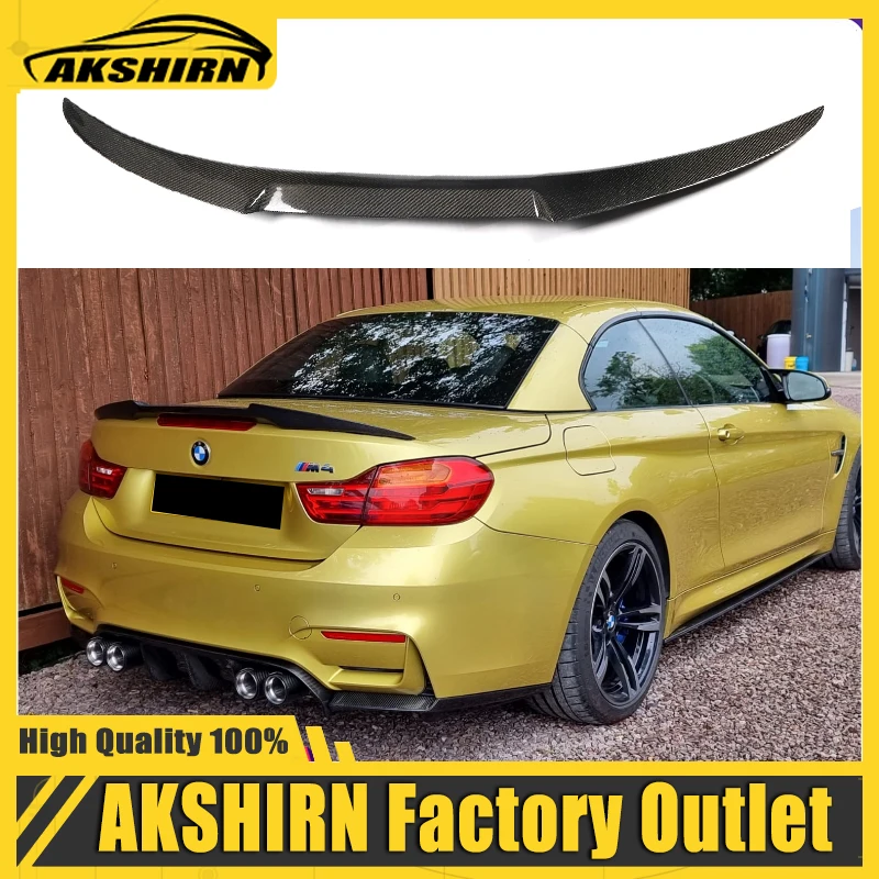 M4 Style Carbon Fiber Rear Roof Spoiler Trunk Lip Wing For BMW F33 Convertible 4 Series 420i 428i 435i F83 M4 2014 2015 2016 UP