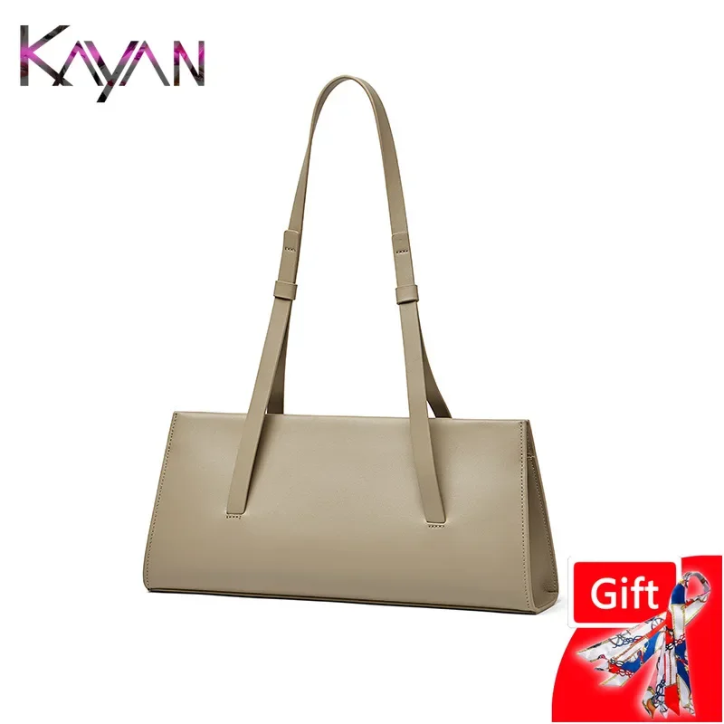 High Quality Second Layer Cowhide Women Shoulder Square Bag Solid Genuine Letaher Female Underarm Top Handle Handbag Ladies Tote