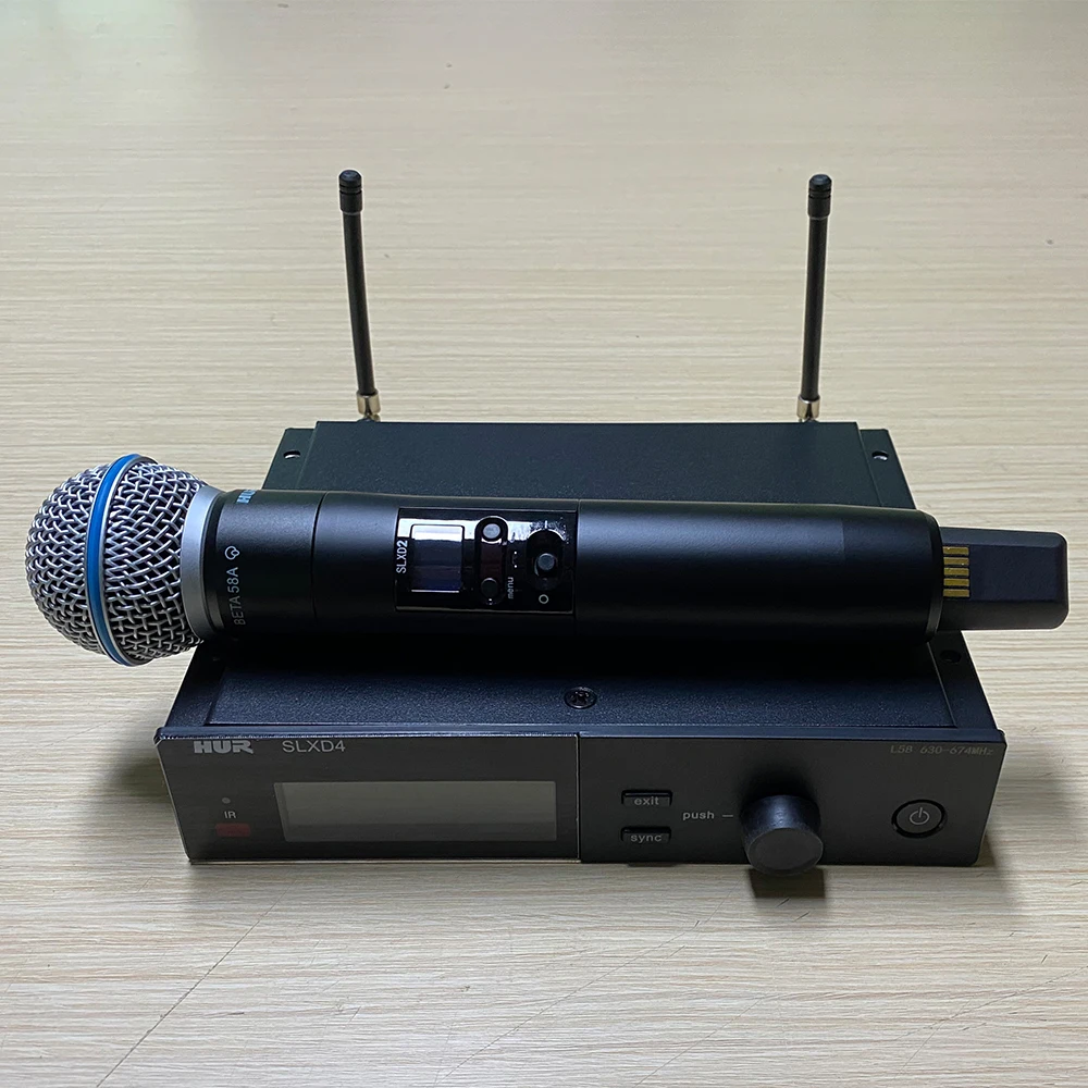 

SLXD4 Wireless Microphone slxd24 System 1-channel handheld wireless mic BETA58A, Stage Performance, Long Distance, High Quality