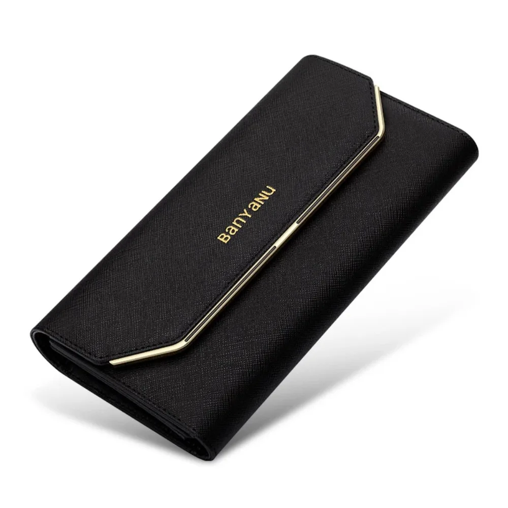 Women's	Purses Zipper Coin Pocket Wallets Long Genuine	Leather RFID Credit Card Holder Wallet for Women Luxury Designer Handbags
