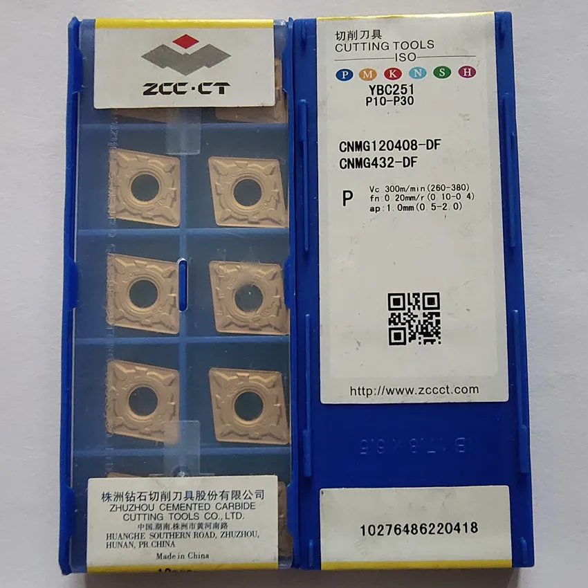 ZCC.CT CNMG120404-DF YBC251/CNMG120408-DF YBC251 CNMG431 CNMG432 CNC carbide turning inserts Processed Steel P10-P30 10pcs/box