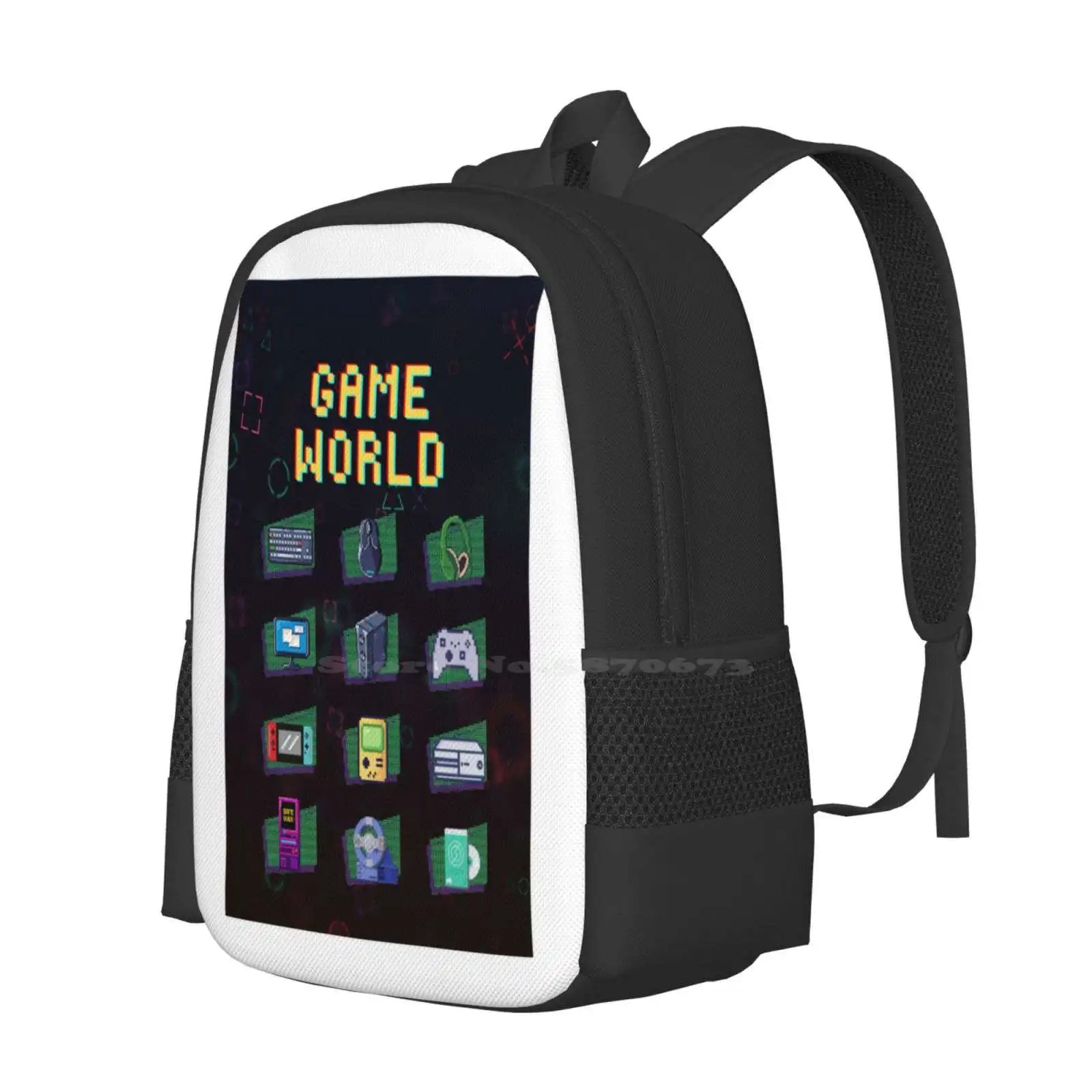 Game World School Bags For Teenage Girls Laptop Travel Bags Keyboard Mouse Headset Monitor Pc Controller Gameboy Console Cd