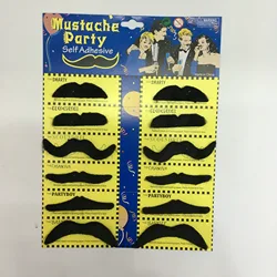 Bigote falso divertido para niños y adultos, Barba Negra falsa, decoración de fiesta de Cosplay de Halloween, accesorios de mascarada, suministros de fiesta novedosos